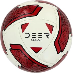 Deer Classic 16 Soccer Ball – for Club Match, Training, Match Performance, Indoor & Outdoor Soccer, Suitable for Grass & Astro | 16 Panel, Rubber Bladder | Size 5 for Youth & Adult Soccer Players |