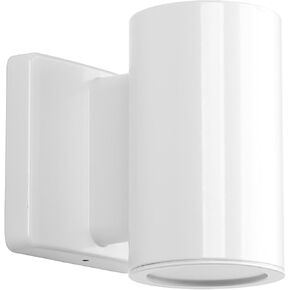 Progress Lighting P563000-030-30K Cylinders Collection 3" LED Modern Outdoor Small Up/Down Wall Lantern Light, 4-1/2 Inch Diameter, White