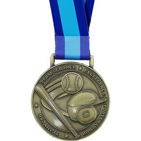 Metal Medals - 2.75 inches Ideal for Individual and Team Awards; Great for incentives, Gifts(Baseball/Rugby)