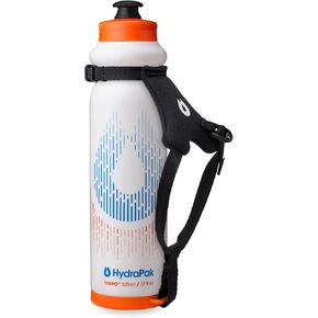 HydraPak Tempo Pro 525ml - Handheld Running Squeeze Bottle for Training and Race Day Hydration with Removable Strap (525ml/17oz) - White