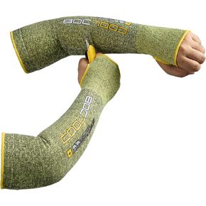 COOLJOB A6 Cut Resistant Sleeves for Garden Pruning Pet Handling, 18" Protective Arm Cover UPF50+ UV Sun Protection for Men Women, Thin Skin Approved Work Protector for Gardener Farmer, Large, 1 Pair