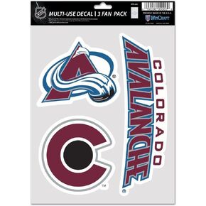 Wincraft NHL Colorado Avalanche Decal Multi Use Fan 3 Pack, Team Colors, One Size