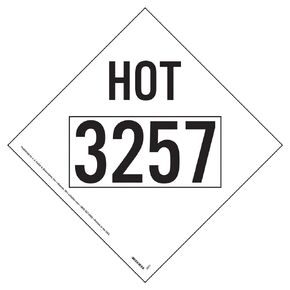 3257 Elevated Temperature Liquid Hot Marking Placard, 10.75" x 10.75" Polycoated Tagboard for Temporary Applications, DOT Hazmat Compliant, 25 Pack, J. J. Keller & Associates, Inc.