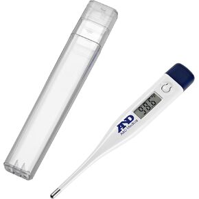 A&D Medical Digital Thermometer for Adults & Kids, Oral, Underarm & Rectal Thermometer with 60 Seconds Reading Time for Accurate Body Temperature, Auto Shut-Off, Carrying Case Included, DT-103