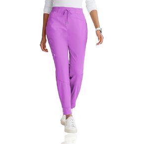BARCO One Boost Scrub Jogger for Women - Yoga Style Medical Jogger, Mid-Rise, 4-Way Stretch Women's Scrub Pant Helio Purple Small Tall
