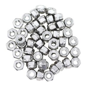 100PCS #8-32 Nylon Insert Lock Nut 304 Stainless Steel Self Locking Nylon Lock Nut Industrial Construction Fastener for Machinery Electrical Appliance Automobiles
