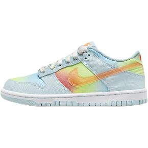 Nike Dunk Low Big Kids' Shoes (HF4797-474, Glacier Blue/Light Lemon Twist/Aquarius Blue/Total Orange)