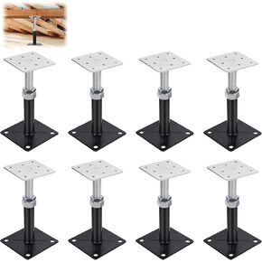 8 PCS Adjustable House Floor Jacks,RV Step stabilizer，Post Floor Joist Jacks Adjust 5" - 8" Mini Screw Jack for Leveling Temporary Support Load Capacity 5000lb