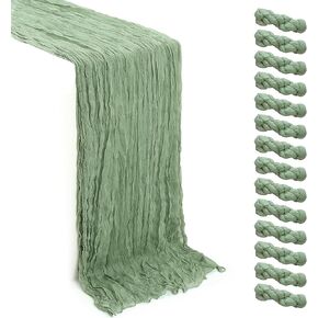 14 Pack 10Ft Cheesecloth Table Runners,35x120 Inch Long Boho Gauze,Rustic Wedding Decor Cheese Cloth Table Runners,Runner for Table,Table Runners Bulk,Romantic Birthday Party