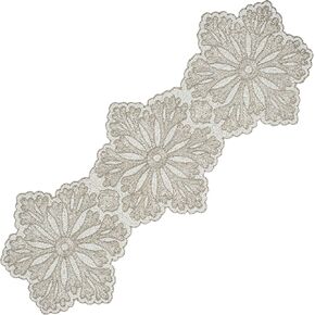 Beaded Table Runner 36inch Glitz Table Runner Decorative Runner Farmhouse Decor Table Runner Bridal Shower Beaded Table Runner Beaded Christmas Table Runner - White Silver