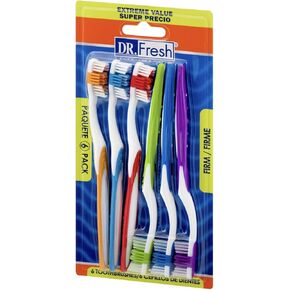 Dr. Fresh 6 Pack Firm Toothbrushes