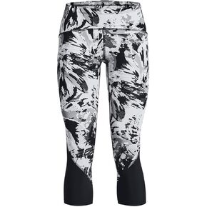 Under Armour Women's UA Fly Fast Printed Crop, Black/White, XS