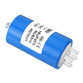 YOKIVE 16uF CBB60 Capacitor with 4 Pins Screw, AC 250V(Blue, 70 x 40mm)