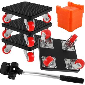 4 PCS Furniture Dolly Furniture Movers,360° Rotation 4 Wheels Furniture Lift Mover Tool,880Lbs Capacity Furniture Mover Sliders with Lifter,Carbon Steel Furniture Lifter Set for Sofa Cabinet Appliance