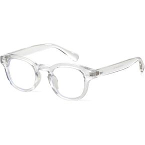 Johnny Depp Round Glasses for Women Men Vintage Circle Thick Frame Eyeglasses Non Prescription Glasses Clear lens Eyewear(Transparent)