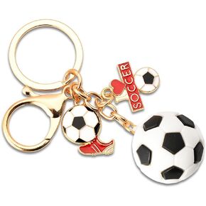 Soccer Gifts for Boys Girls 3D Soccer Keychain for Women Men Sport Gift for Son Brother Birthday Christmas Gifts for Soccer Fans Coach End of Season Gifts for Soccer Players