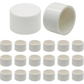 1/2" PVC Pipe End Cap Fitting, 20 Pcs PVC Pipe Plug Socket Fittings Furniture Grade PVC Fitting Connector for Build PVC Furniture DIY Garden Shelf
