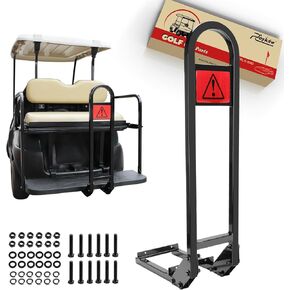 Roykaw Golf Cart No-Drilling Rear Seat Safety Grab Bar Compatible with EZGO, Club Car, Yamaha Gas & Electric Vehicles, Golf Handrail Bar for Rear Seat Passenger, Detachable & Easy to Install