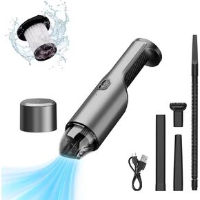 Portable Car Vacuum Cleaner - Cordless Handheld Vacuum with Powerful Suction | Rechargeable, Lightweight, and Compact for Car Interior Cleaning!