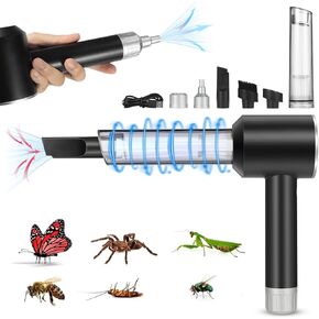 Handheld Vacuum Cleaner Bug Vacuum Catcher for Insect with Strong Suction, Dust Buster & Air Blower, High Power Cordless Portable Vacuum Cleaner Rechargeable Ideal for Home, Car & Travel