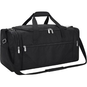 Gym Bag Sport Duffle Bag for Men - 21 in Weekender Travel Bag with Trolley Sleeve (Black)