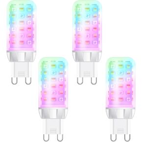 G9 Smart Light Bulb, Compatible with Alexa and Google Assistant, Color Changing Smart Led Bulbs, Dimmable and Tunable, Pack of 4