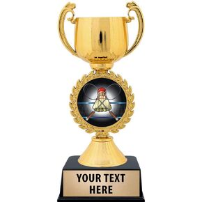 Crown Awards Personalized Badminton Trophy, 7.25" Gold Cup Badminton Trophies with Free Custom Engraving Prime