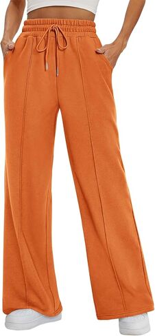 Athmile Womens Wide Legpants High Pherged Baggy Pants Fashion Teen Girl Draying Reshing Radistic Adhitic joggers in Kuwait