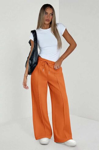 Athmile Womens Wide Legpants High Pherged Baggy Pants Fashion Teen Girl Draying Reshing Radistic Adhitic joggers in Kuwait