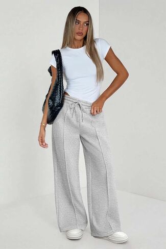 Athmile Womens Wide Legpants High Pherged Baggy Pants Fashion Teen Girl Draying Reshing Radistic Adhitic joggers in Kuwait