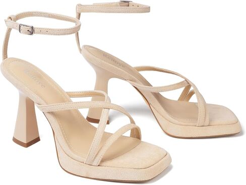 Reitoye Strappy Heels for Women Platform Chunky Square Toe Heeled Sandals | Women's Heeled Sandals,Block High Heel,Adjustable Ankle Strap,All-Day Comfort Non-slip Sole,Party,Wedding,Prom Heels Shoes in Saudi Arabia