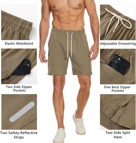 Men's Running Athletic Shorts Quick Dry Lightweight Gym Shorts for Men Workout Basketball Exercise Shorts with Pockets in Saudi Arabia