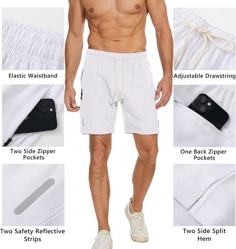 Men's Running Athletic Shorts Quick Dry Lightweight Gym Shorts for Men Workout Basketball Exercise Shorts with Pockets in Saudi Arabia