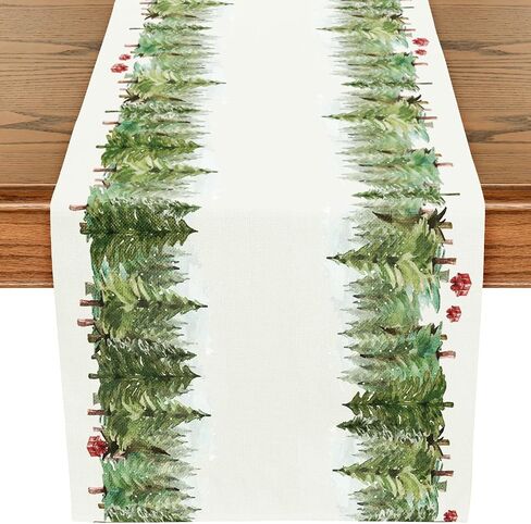 هدايا Wrapaholic Winter Forest Christmas Table Runner - 13 × 72 بوصة - شتاء موسمي عيد الميلاد العيد المزرعة على طراز المطبخ مائدة الطاولة المطبخ للحفلة الداخلية في الهواء الطلق in Saudi Arabia