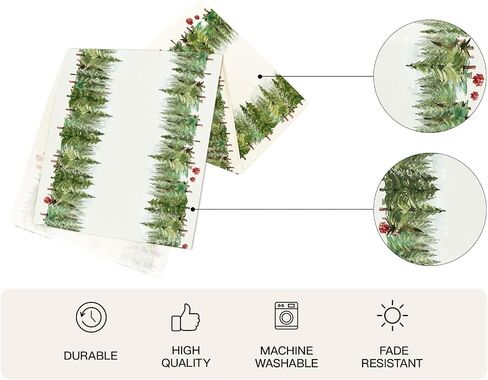 هدايا Wrapaholic Winter Forest Christmas Table Runner - 13 × 72 بوصة - شتاء موسمي عيد الميلاد العيد المزرعة على طراز المطبخ مائدة الطاولة المطبخ للحفلة الداخلية في الهواء الطلق in Saudi Arabia