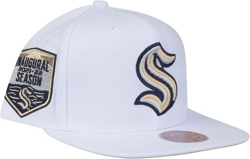 Mitchell & Ness Seattle Kraken NHL Winter White Snapback Hat Cap in Saudi Arabia