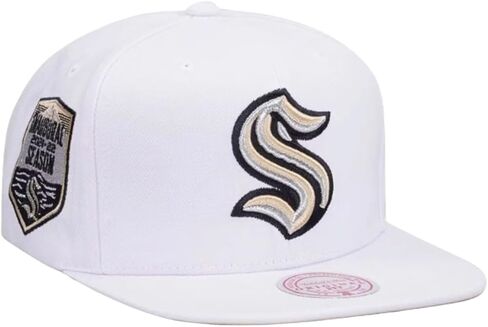 Mitchell & Ness Seattle Kraken NHL Winter White Snapback Hat Cap in Saudi Arabia