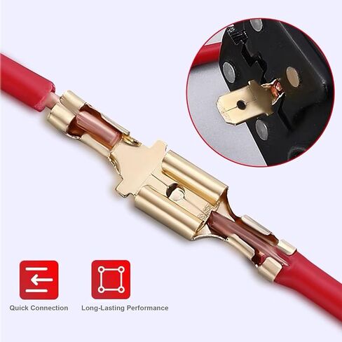 150 Pcs 2.8/4.8/6.3mm Quick Splice Male and Female Wire Spade Connectors, Wire Crimp Terminal Block with Insulating Sleeve Assortment Kit for DIY Electrical Motorcycle Vehicle Boat in Saudi Arabia