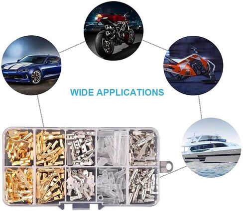 150 Pcs 2.8/4.8/6.3mm Quick Splice Male and Female Wire Spade Connectors, Wire Crimp Terminal Block with Insulating Sleeve Assortment Kit for DIY Electrical Motorcycle Vehicle Boat in Saudi Arabia