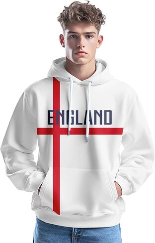 Soccer Pullover Hoodie Flag Sweatshirt Fashion Casual Print Gifts for Soccer Fans Men S-2XL in Saudi Arabia