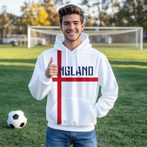 Soccer Pullover Hoodie Flag Sweatshirt Fashion Casual Print Gifts for Soccer Fans Men S-2XL in Saudi Arabia
