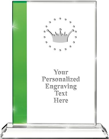 8" Emerald Green Florence Florence Personalized and Engraved Crystal Awards in Saudi Arabia