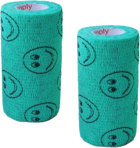 Vet Tape (Orange) (2 Pack) (2 Inch x 15 feet) Self Adhesive Adherent Adhering Cohesive Flex Self Stick Bandage Grip Roll Dog Cat Pet Horse in Kuwait