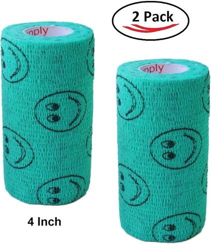 Vet Tape (Orange) (2 Pack) (2 Inch x 15 feet) Self Adhesive Adherent Adhering Cohesive Flex Self Stick Bandage Grip Roll Dog Cat Pet Horse in Kuwait
