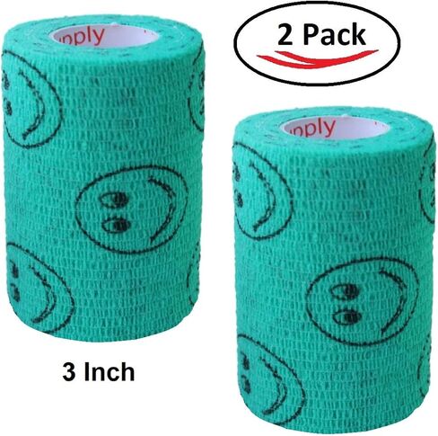 Vet Tape (Orange) (2 Pack) (2 Inch x 15 feet) Self Adhesive Adherent Adhering Cohesive Flex Self Stick Bandage Grip Roll Dog Cat Pet Horse in Kuwait