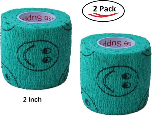 Vet Tape (Orange) (2 Pack) (2 Inch x 15 feet) Self Adhesive Adherent Adhering Cohesive Flex Self Stick Bandage Grip Roll Dog Cat Pet Horse in Kuwait