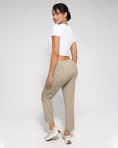 Womens Golf Pants Quick Dry Ultra Light Stretch Pockets Soft Workout Pants for Travel with Inside Drawstrings in Kuwait