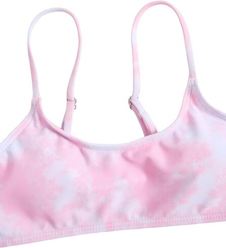 Milumia Girl's 3 قطع TIE صبغة السباحة السباغيتي مجموعات Bikini مع السراويل التستر in Saudi Arabia