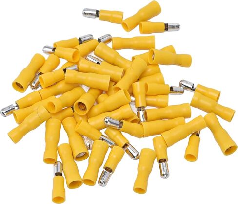50PCS CRIMP CONNECTOR 12‑10 SNAP CONCITIONS ، AWG SANED SANDALE TERMINAL TERMINAL SET KIT أصفر FRD5.5-195 MPD5.5-195 لأتمتة المعدات الكهربائية/ in Saudi Arabia