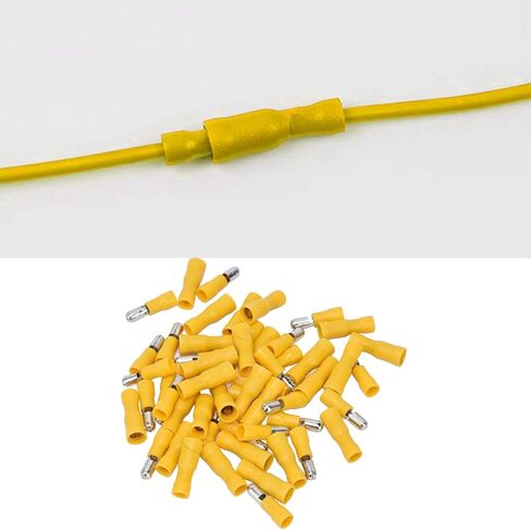 50PCS CRIMP CONNECTOR 12‑10 SNAP CONCITIONS ، AWG SANED SANDALE TERMINAL TERMINAL SET KIT أصفر FRD5.5-195 MPD5.5-195 لأتمتة المعدات الكهربائية/ in Saudi Arabia